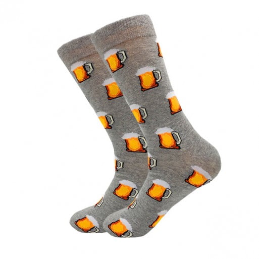 calcetin-estampado-de-jarras-de-cerveza